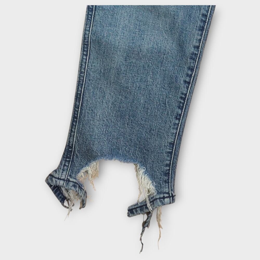 Womens 7 For All Mankind High Waist Cropped Straight Blue Jeans Size 26 - Picture 4 of 6